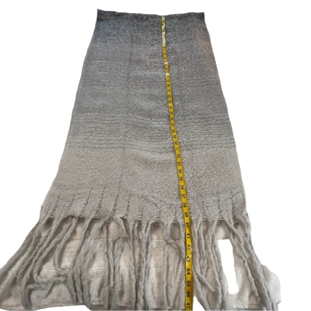 Anthropologie Mer Sea for Anthropologie Large Blanket Scarf Wrap Ombre gray OS - Picture 9 of 11